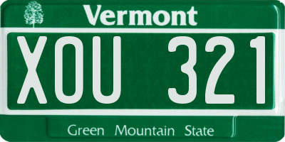 VT license plate XOU321