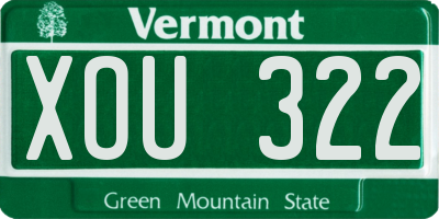 VT license plate XOU322