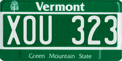 VT license plate XOU323