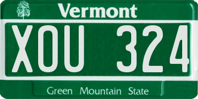 VT license plate XOU324