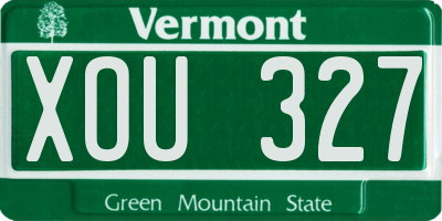 VT license plate XOU327