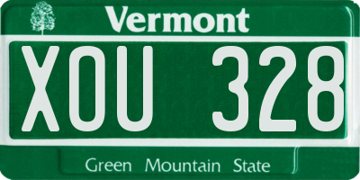 VT license plate XOU328