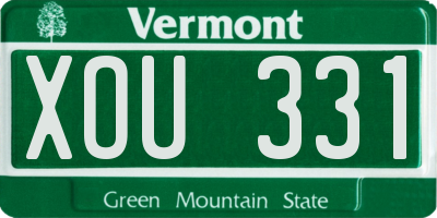 VT license plate XOU331