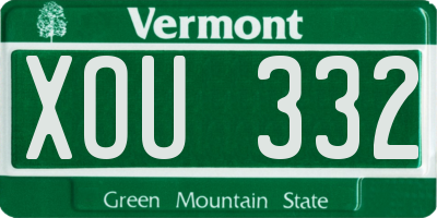 VT license plate XOU332