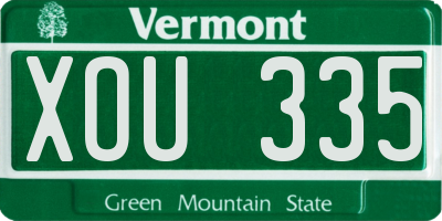 VT license plate XOU335