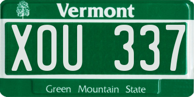 VT license plate XOU337