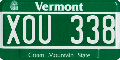 VT license plate XOU338