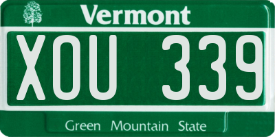 VT license plate XOU339