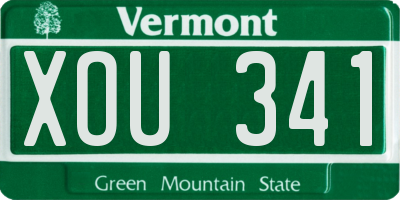 VT license plate XOU341
