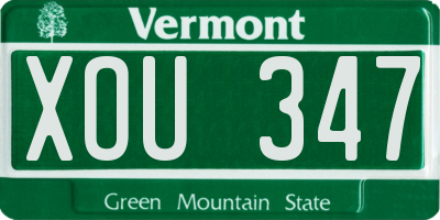VT license plate XOU347