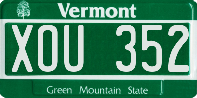 VT license plate XOU352