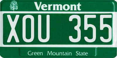 VT license plate XOU355