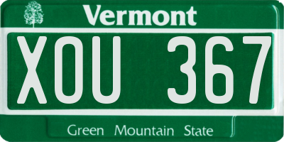 VT license plate XOU367