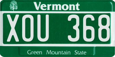 VT license plate XOU368