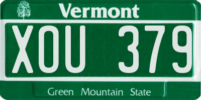 VT license plate XOU379