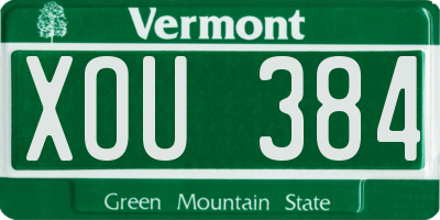 VT license plate XOU384