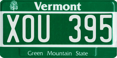 VT license plate XOU395