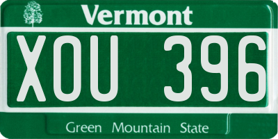 VT license plate XOU396