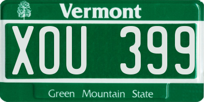 VT license plate XOU399