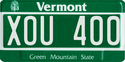 VT license plate XOU400