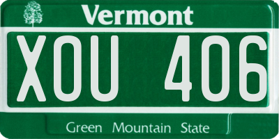 VT license plate XOU406
