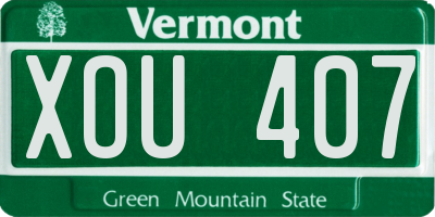 VT license plate XOU407