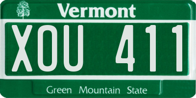 VT license plate XOU411