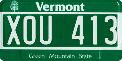 VT license plate XOU413