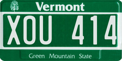 VT license plate XOU414