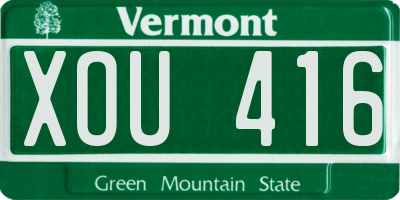 VT license plate XOU416