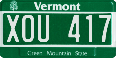 VT license plate XOU417