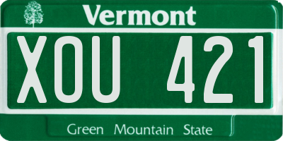VT license plate XOU421