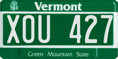 VT license plate XOU427
