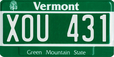 VT license plate XOU431