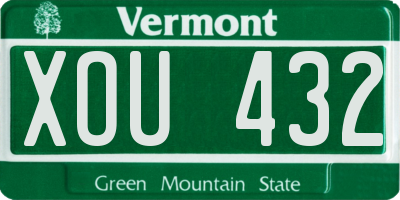 VT license plate XOU432
