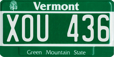 VT license plate XOU436