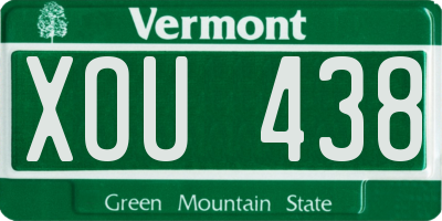 VT license plate XOU438