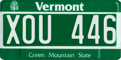 VT license plate XOU446