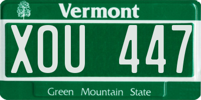 VT license plate XOU447