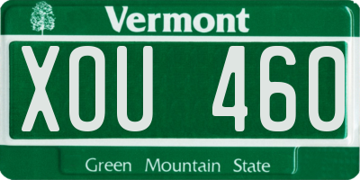 VT license plate XOU460