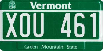 VT license plate XOU461