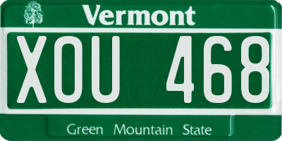 VT license plate XOU468