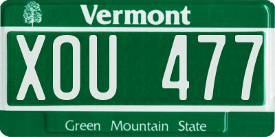 VT license plate XOU477