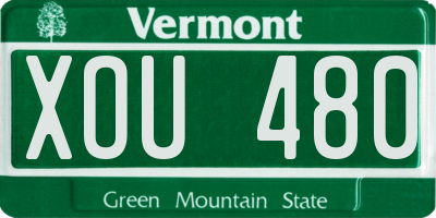 VT license plate XOU480