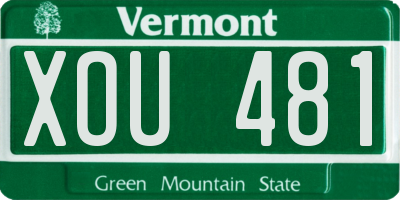 VT license plate XOU481