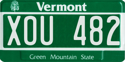 VT license plate XOU482