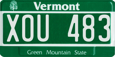 VT license plate XOU483