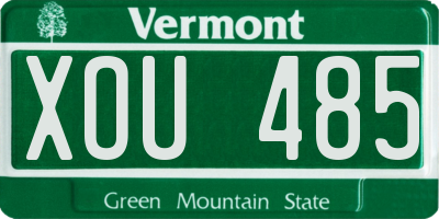 VT license plate XOU485