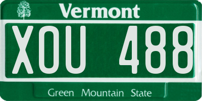 VT license plate XOU488