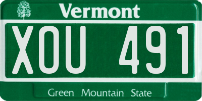 VT license plate XOU491
